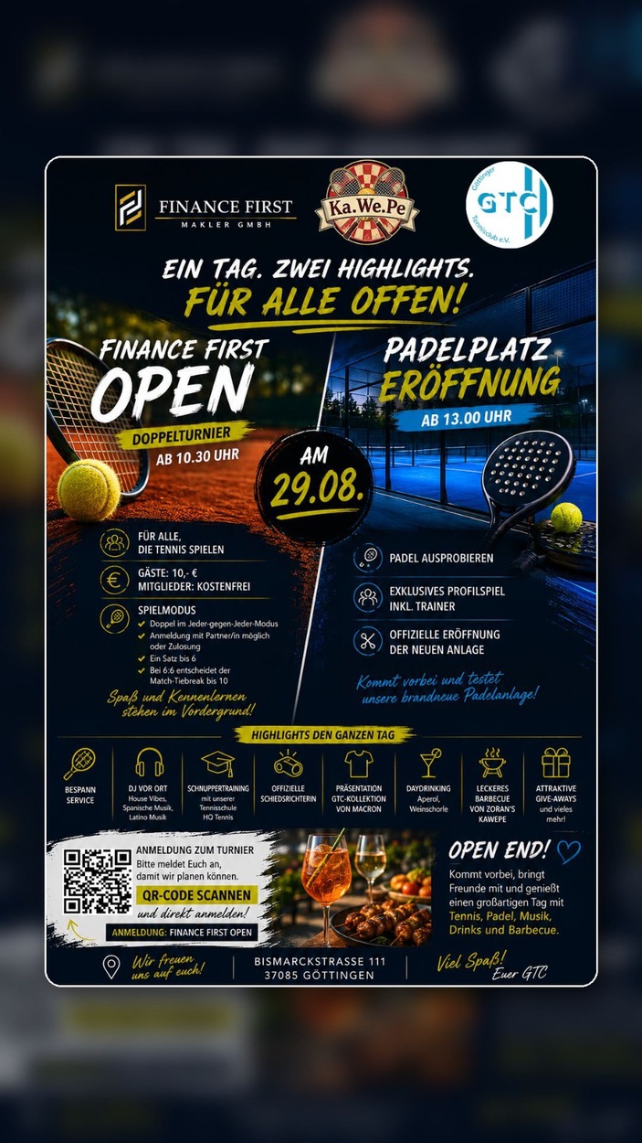finance first open am 29.08.!